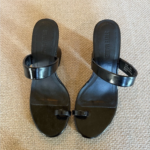 Steve Madden Black Strappy Heels - Picture 1 of 7